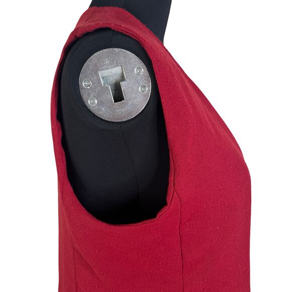 Tailored Fire: Structured Red Longline Vest (The Dressmaker Fashion) - Picture 6 of 16
